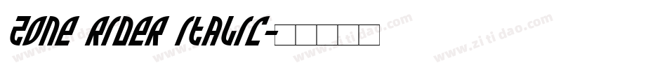 Zone Rider Italic字体转换